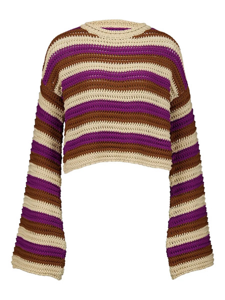 La Doublej Crop Sweater - Multicolor Ivory 