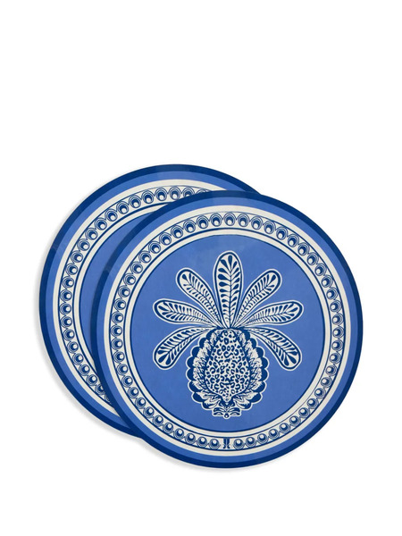  La Doublej Disk Placemat (set Of Two) - Blue 