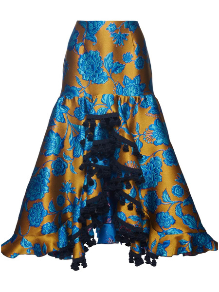  La Doublej Feria Asymmetric Jacquard Skirt - Yellow 