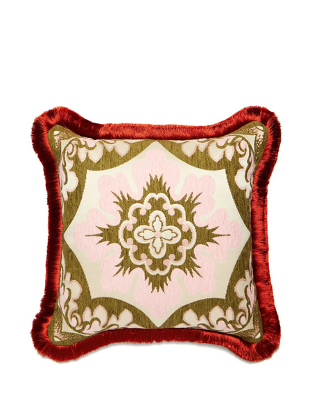  La Doublej Floral Fringed Cushion (50cm X 50cm) - Neutrals 