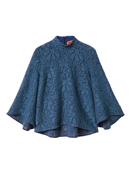  La Doublej Floral-pattern Lace Blouse - Blue 