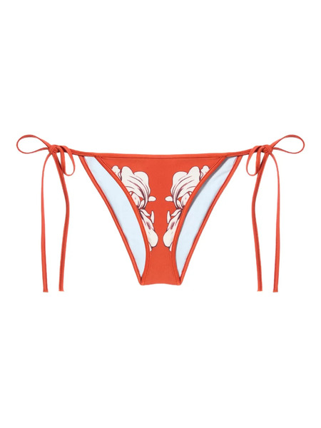  La Doublej Floral-print Bikini Bottoms - Orange 