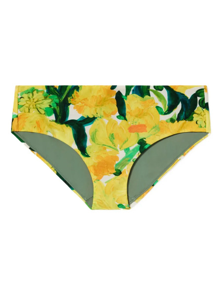  La Doublej Floral-print Bikini Bottoms - Yellow 