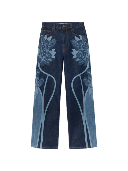  La Doublej Floral Print Jeans - Blue 