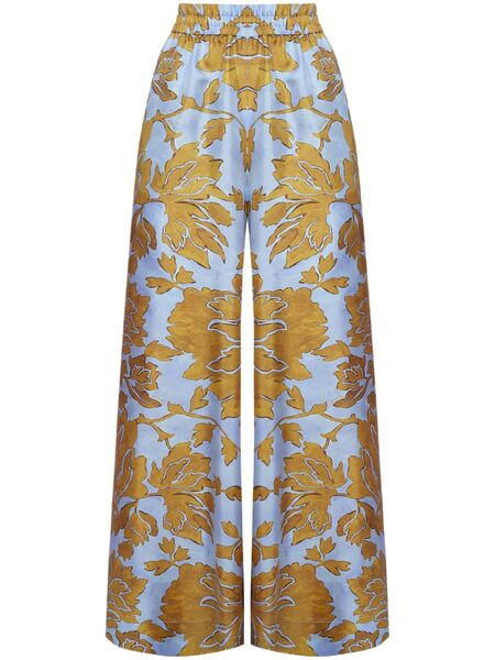  La Doublej Floral-print Silk Palazzo Pants - Yellow 