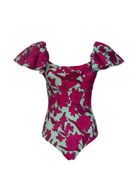  La Doublej Floral-print Swimsuit - Pink 