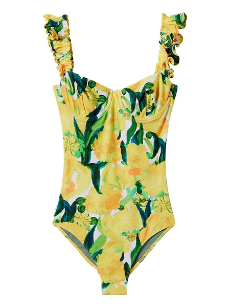  La Doublej Floral Swimsuit - Yellow 
