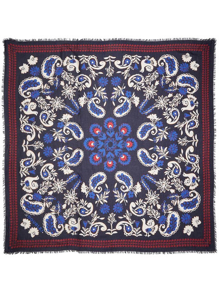  La Doublej Forest Bandana-print Scarf - Blue 