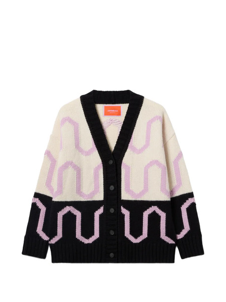  La Doublej Geometric Comber Cardigan - Neutrals 