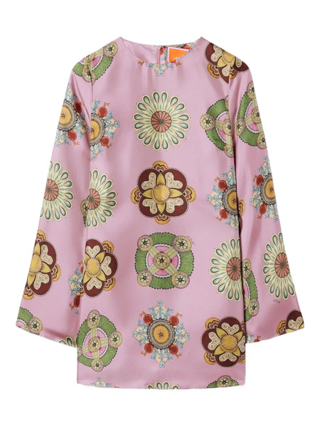  La Doublej Geometric-pattern Mini Dress - Pink 