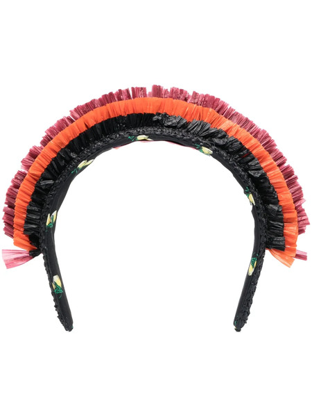  La Doublej Halo Raffia Hairband - Black 