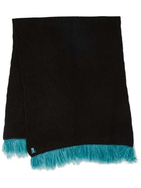  La Doublej High Kick Feather-detail Scarf - Grey 