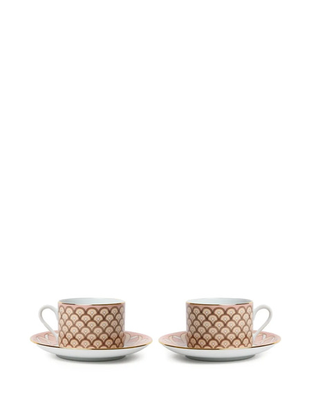  La Doublej Impero Tea Cups (set Of Two) - Pink 