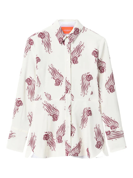  La Doublej Iris Floral-print Shirt - Neutrals 