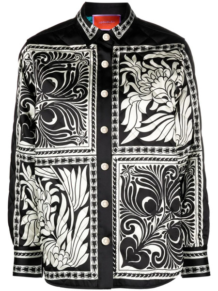  La Doublej Iris Quilted Shirt Jacket - Black 