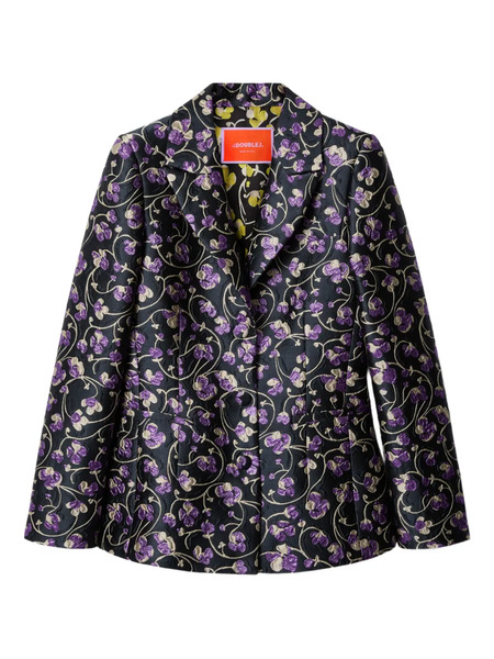  La Doublej Jacquard Floral Blazer - Black 
