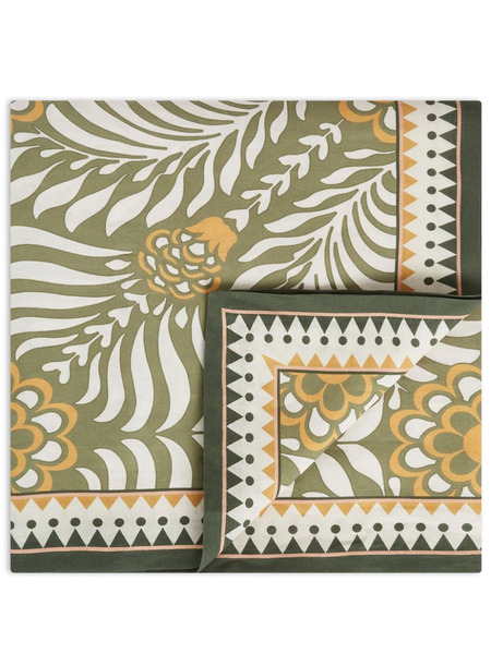  La Doublej Large Tudor Tablecloth - Green 