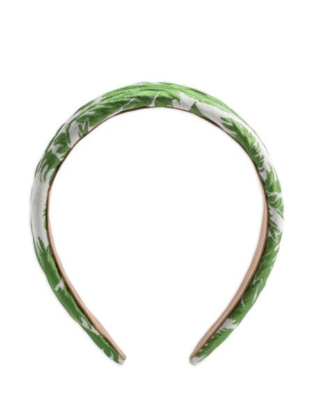  La Doublej Leaf-print Padded Head Band - Green 