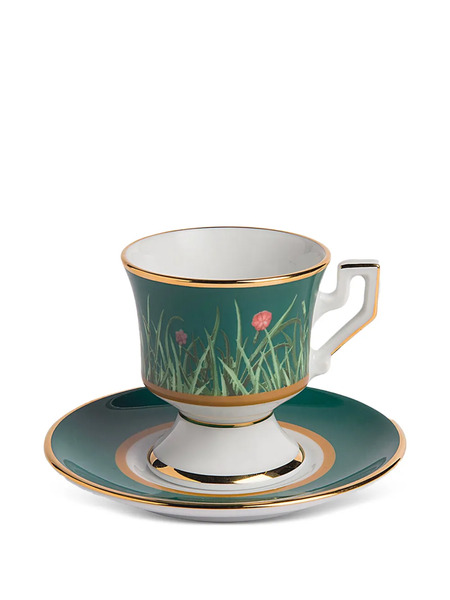  La Doublej Libellula Cup And Saucer (set Of Two) - Green 