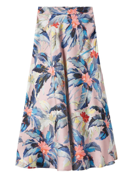 La Doublej Lungomare Floral-print Midi Skirt - Pink 