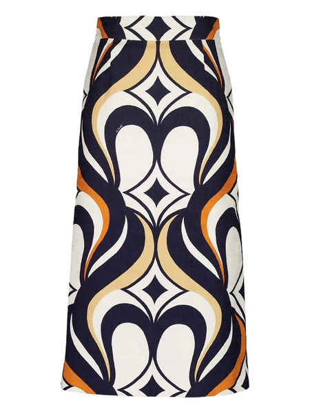  La Doublej Macro-pattern Midi Skirt - White 