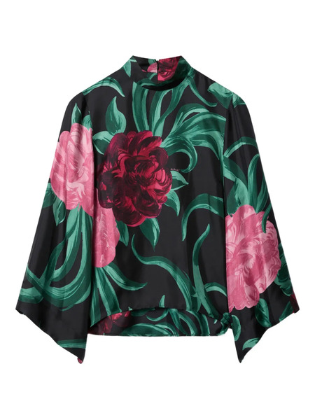  La Doublej Make An Exit Floral Top - Black 