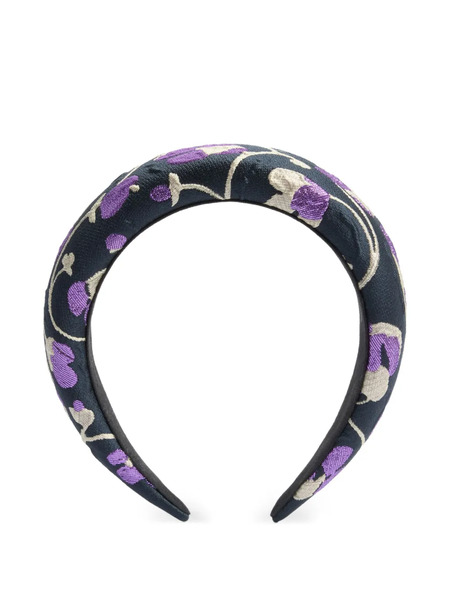  La Doublej Medici Floral-jacquard Headband - Black 