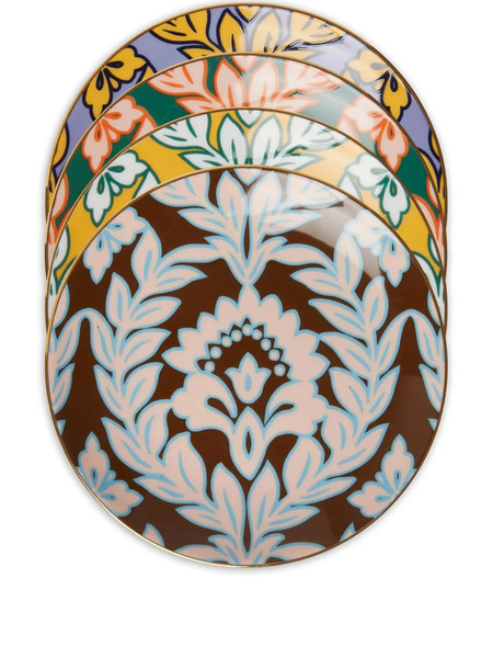  La Doublej Mixed Porcelain Side Plates (set Of Four) - Multicolour 
