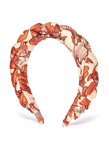 La Doublej Padded-braid Headband - Red 
