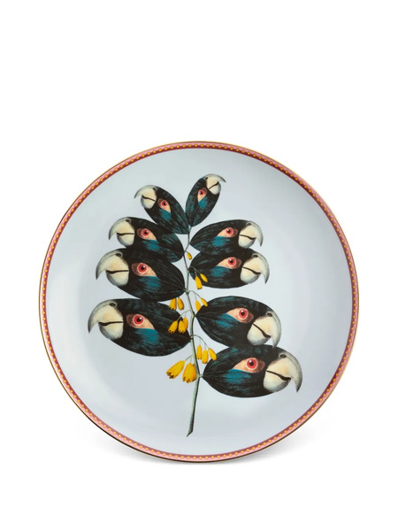  La Doublej Parrotstem Print Decorative Plate - Blue 