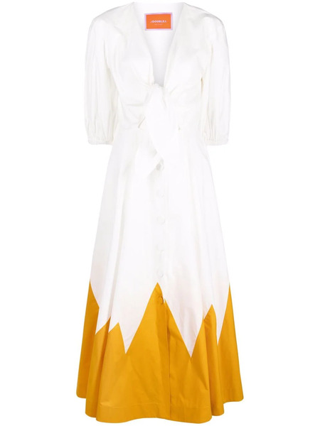  La Doublej Peek-a-boo Graphic-print Dress - White 