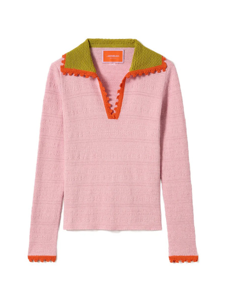  La Doublej Picket Polo Jumper - Pink 