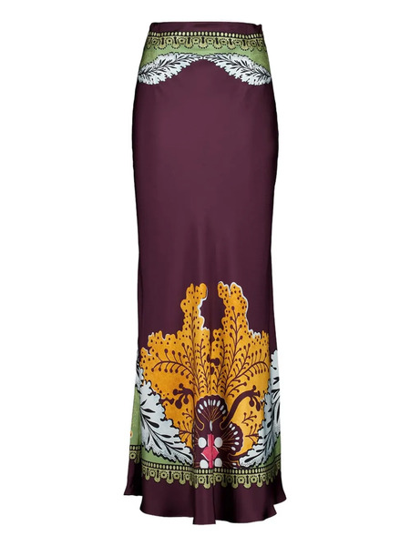  La Doublej Placée-print Maxi Skirt - Purple 