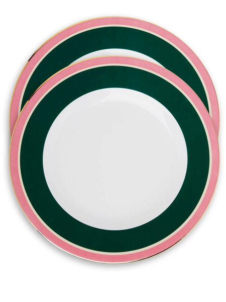  La Doublej Rainbow Dinner Plates (set Of Two) - Green 