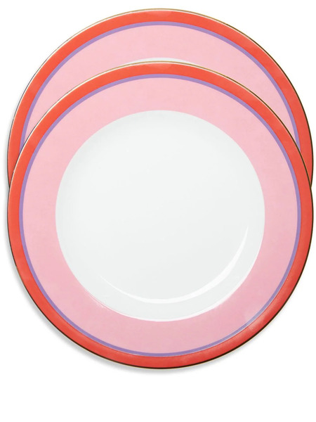  La Doublej Rainbow Dinner Plates (set Of Two) - Pink 
