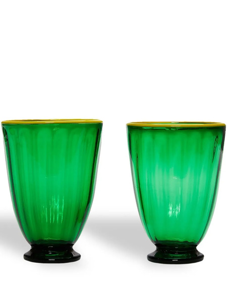  La Doublej Rainbow Glasses (set Of 2) - Green 