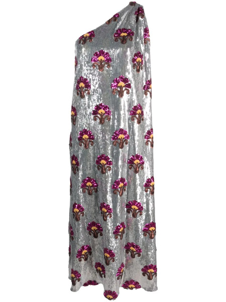  La Doublej Roy Sequin-embellished Midid Dress - Silver 