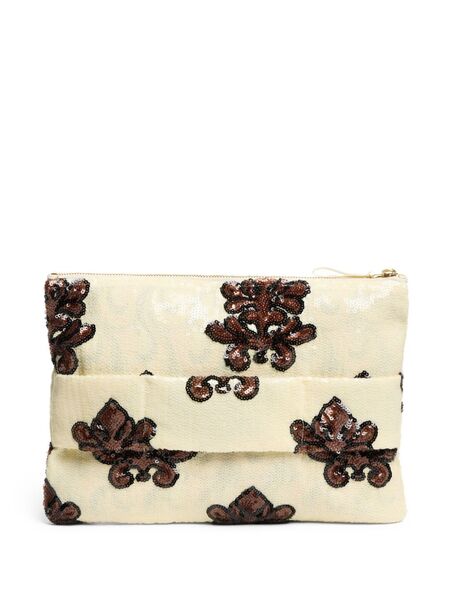  La Doublej Ruffle Clutch Bag - Neutrals 