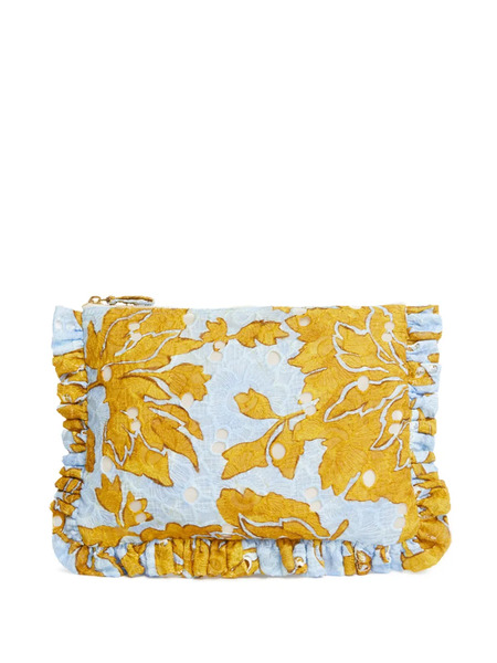  La Doublej Ruffled Guipure Lace Clutch - Yellow 