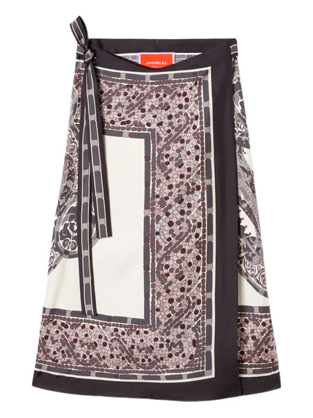  La Doublej Silk Pareo Skirt - Grey 