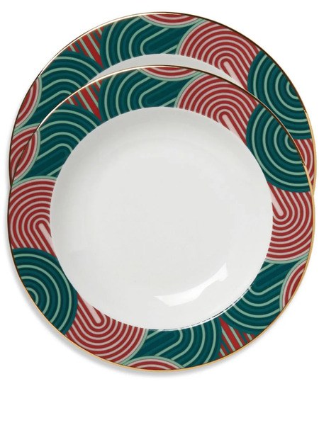  La Doublej Slinky Soup Plates (set Of Two) - Green 
