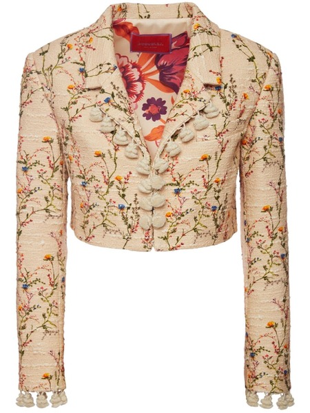  La Doublej Torero Embroidered Cropped Jacket - Neutrals 