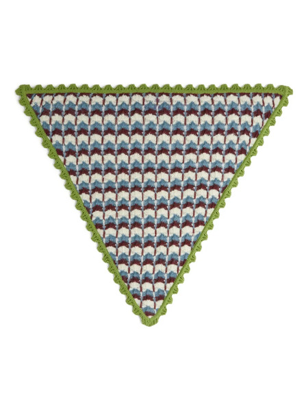  La Doublej Triangle-shape Crochet Scarf - Green 