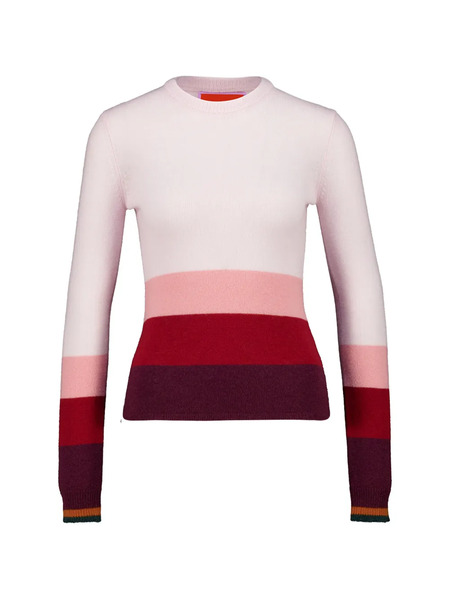  La Doublej Two-tone Crew-neck Sweater - Pink 