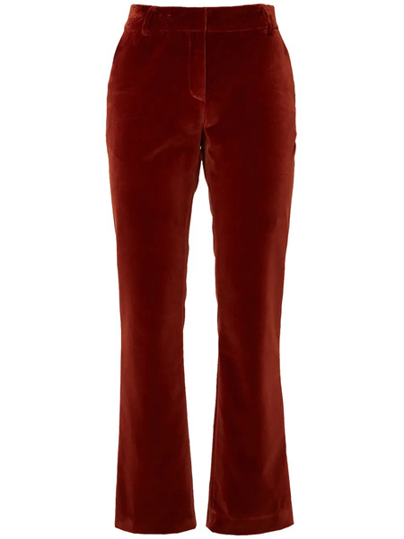  La Doublej 24/7 Velvet Cropped Trousers - Red 