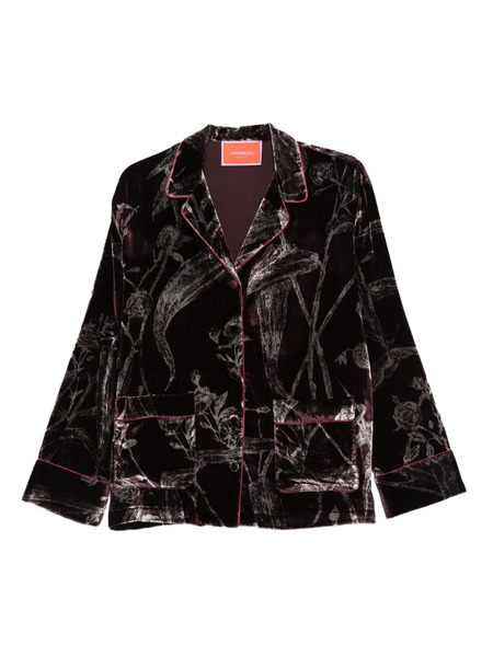  La Doublej Velvet Pyjama Top - Red 