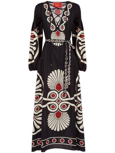  La Doublej Viviana Geometric-print Dress - Black 