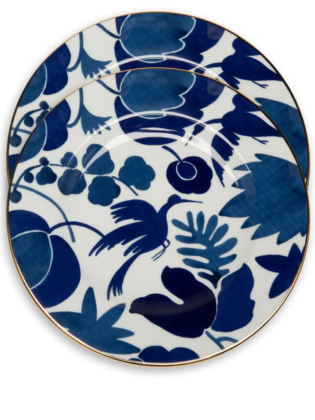  La Doublej Wildbird Dinner Plates (set Of Two) - Blue 