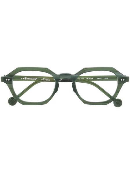  L.a. Eyeworks Hoku Square-frame Optical Glasses - Green 