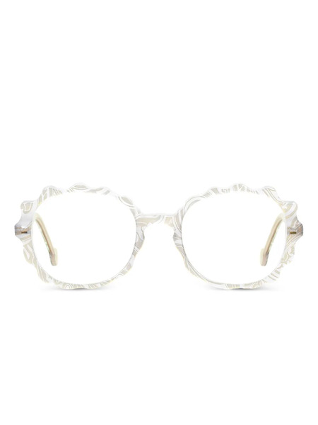  L.a. Eyeworks Scalloped-edge Round-frame Glasses - Neutrals 